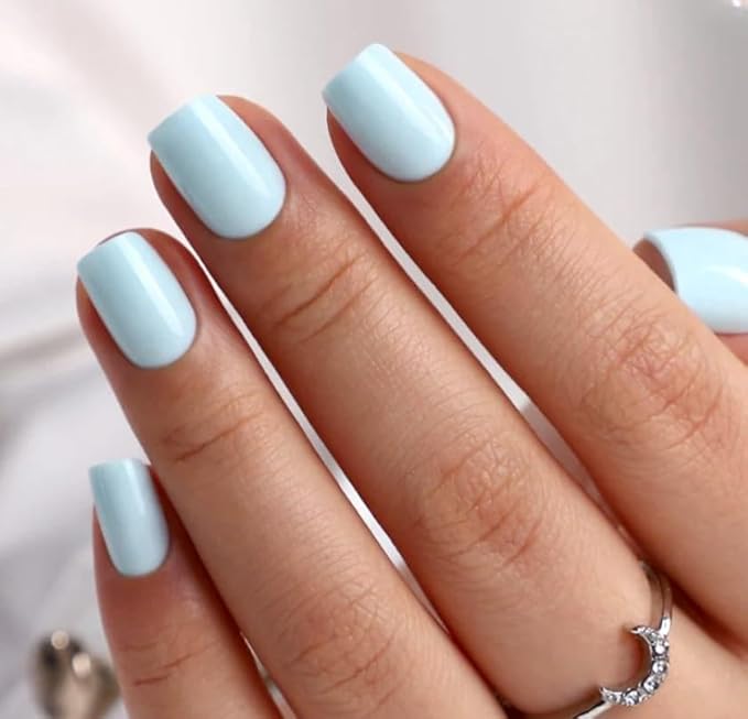 CurvLife Press On Nails – 30Pcs Soft Gel Fake Nails, Reusable Glue On Nail Kit with Adhesive Tabs, Natural Fit & Salon-Quality for Women & Girls (Ice Bloom)
