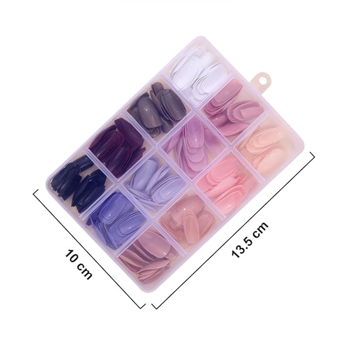 288 Pcs Press On Nails Short Coffin Fake Nails Press Ons Set Solid Color False Nails Full Cover Acrylic Glue on Nails Reusable Glossy Artificial Nail Kit for Women Girls Manicure 12 Color