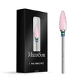 MelodySusie Ceramic Nail Drill Bit, 3/32'' (2.35mm) Professional Acrylic Nail File Flame Drill Bit for Manicure Pedicure Cuticle Gel Nail Polishing, Beginners Bits, Pink, Series Bit-S, Coarse