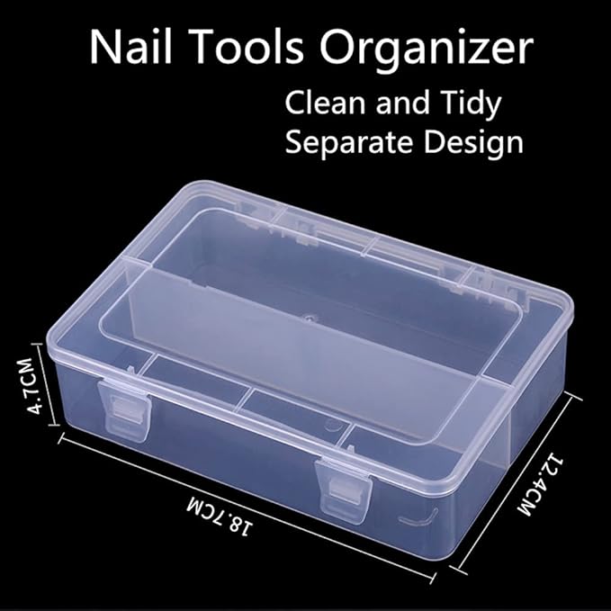 Plastic Nail Art Tools Organizer Nail Brushes Container Case Manicure Tools Holder Double Layers Large Capacity Nail Tools Storage Box (clear)