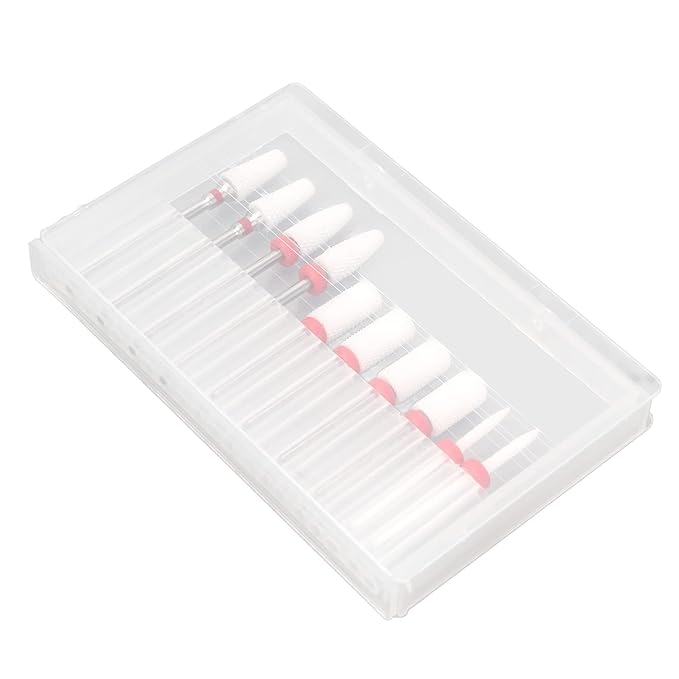 Nail Drill Bit Set Multi Roughness 10pcs Ceramic Nail Drill Bits with Storage Box for Home Use