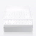 CORFULRA Nail Drill Bits Holder, Nail Organizer Box for Nail Drill Bits, Large Space Container Case for Drill Bits, 100 Holes Dustproof Displayer Box of Nail Supplies for Nail Tech, White