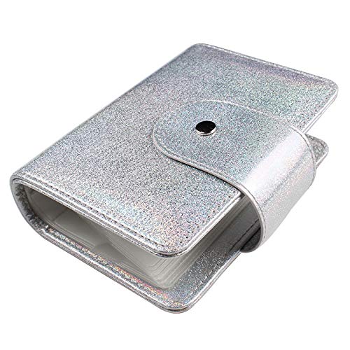20Slots Nail Stamping Plate Case Holographic Nail Art Image Holder Rainbow Laser Design Rectangular Nail Art Plate Organizer For Large Size 6X12CM Nail Art Plates (Silver)