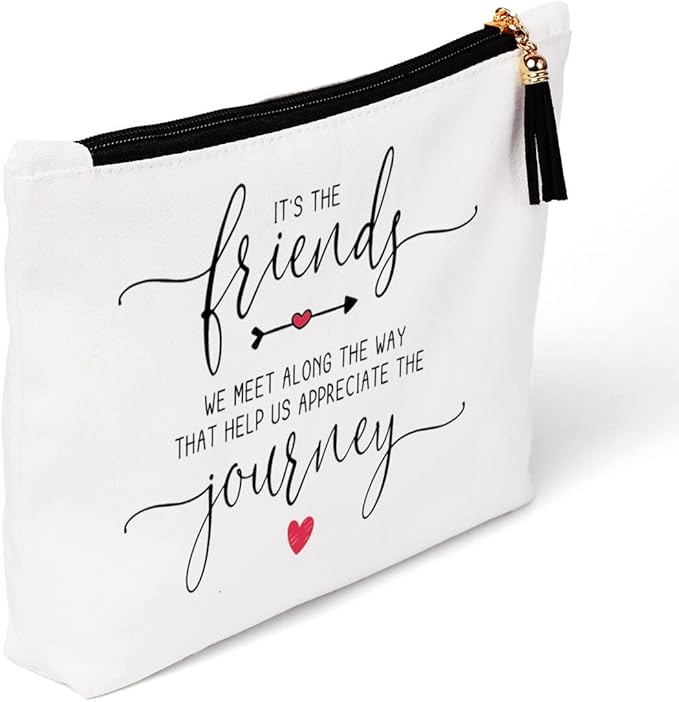 Bestie Gifts for Women, Sister Gifts from Sister, Friendship Gifts for Women Friends, Best Friend for Women, Birthday Christmas Gifts for Soul Sister It s The Friends Journey Makeup Bag