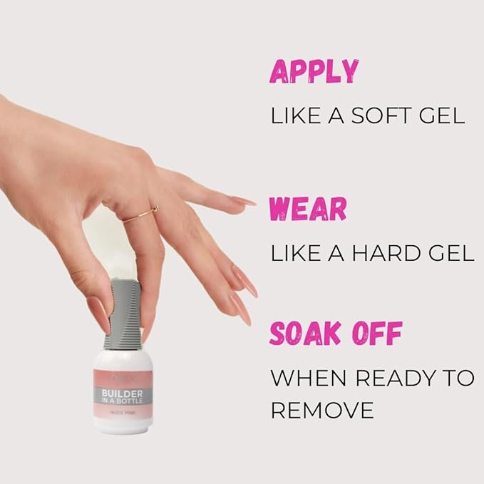 Orly GELFX Builder in a Bottle Colors | Self leveling all-in-one formula for nail extensions (Nude Pink)