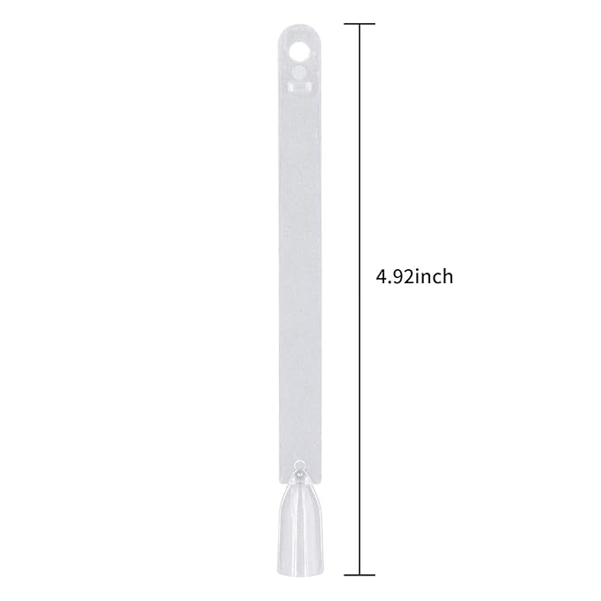 Set of 4 Total 200 Pcs Clear Nail Swatches Sticks, Transparent Fan-shaped Nail Art Tips Display Polish Board Display Practice Sticks Tool with Metal Split Ring Holder