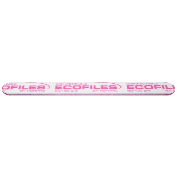 ForPro Professional Collection ECOFILES, Eco-Friendly Manicure and Pedicure Foam Board Nail File, 80/100 Grit, Pink, 20-Count