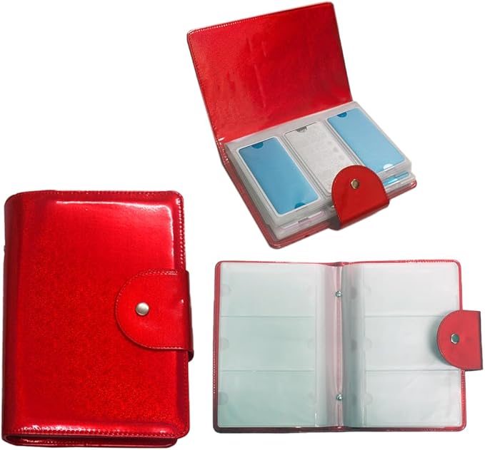 Finger Angel 60 Slots Red Color Nail Plates Holder Case Stamping Templates Organizer Retangel Nail Printing Molds Collection Manicure Tool Accessorie-6x12Cm Template Case