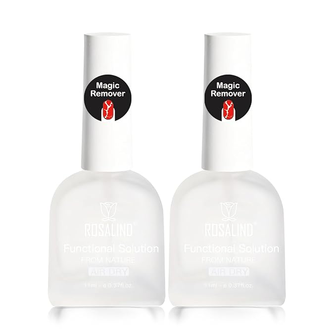 ROSALIND Gel Nail Polish Remover, 2Pcs 11ml Gel Polish Remover No Need Soaking or Wrapping Gel Remover for Nails 3-5 Minutes Easy And Quick