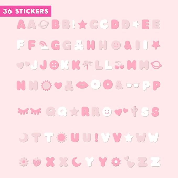 Olive & June Nail Art Stickers | Easy-to-Use Nail Designs | Nail Art Made Easy | Hand-Screened, No-Fade Ink | Accent, Mix & Match, or Cover Chipped Polish | Pink Letters