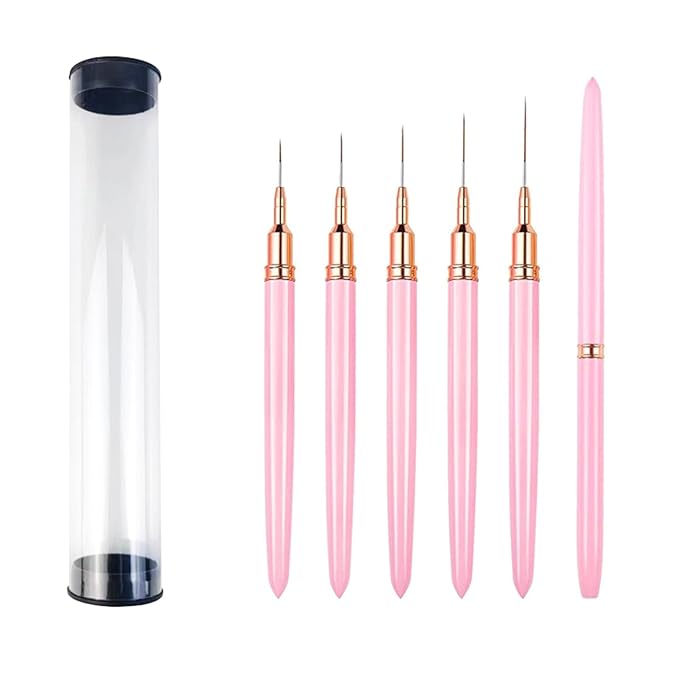 Professional Nail Art Brushes Nail Line Brush UVGel Painting Pen Carved Nail Art Liner 3D Rhinestones Brush For Manicure Nail Decorations For Nail Art Liner Brush Set Diy Drawing Lines Rhinestones Tip