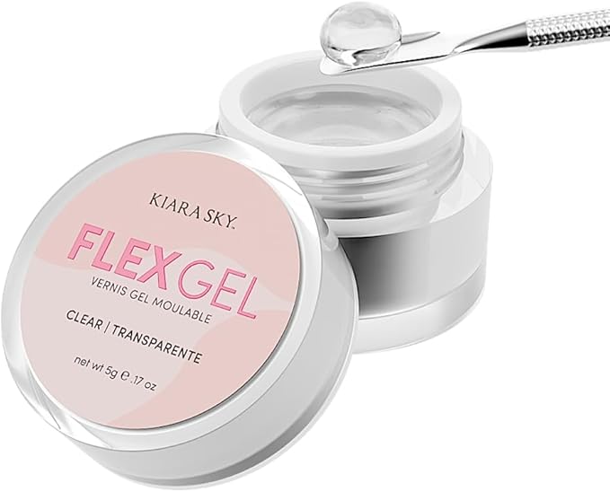 Kiara Sky Flex Gel - Clear Nail Art Gel for Molding, Sculpting and Glam Nail Decorations - 5g
