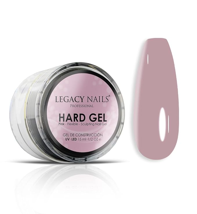 Legacy Nails Hard Builder Gel - Sculpt And Build Nail Extensions - Improve Damaged or Weak Nails - Lightweight, Strong and Long-wear - Professional Quality (Pink)