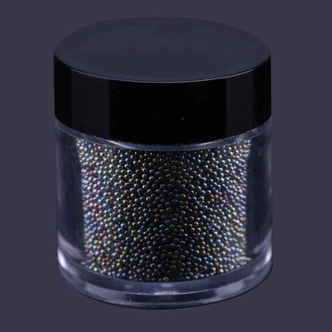 Nail Art 3D Caviar Beads Mini Metal Ball Gold, Silver, Rose Gold, Gun Black (15G, 15000 Pieces) Steel Beads Decoration Accessories