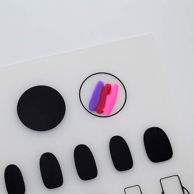 FRCOLOR Manicure Mat Silicone Nail Art Stamping Mat with Ruler and Color Testing Area Nail Polish Practice Pad Sticker Guide Protective Table Cover for Workspace