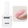 Vishine Builder Gel For Nails, 8-in-1 Jelly Rose Pink Gel Nail Polish Rubber Base Gel Polish For Nail Thickening, LED Nail Lamp Cured Nail Strengthener Extension Color Base Gel in A Bottle E052