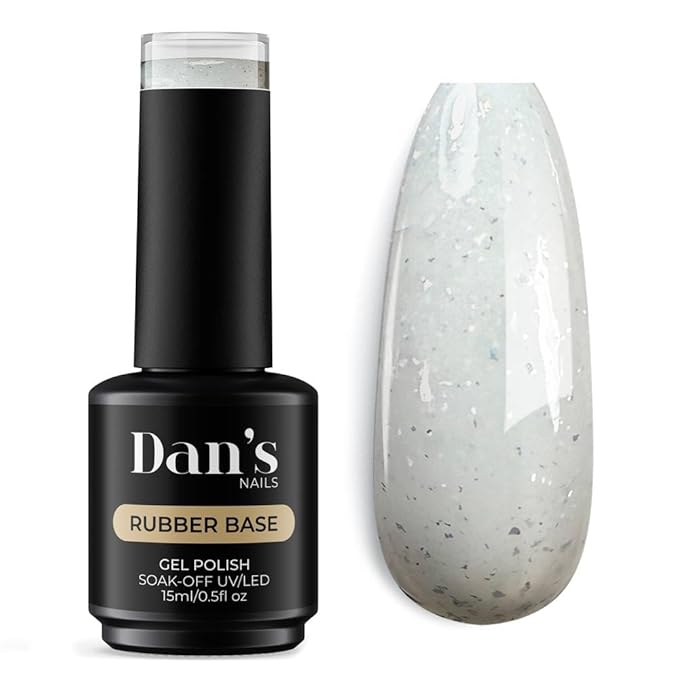 Dan's Nails Rubber Base Gel Polish Coat (Silvered White)