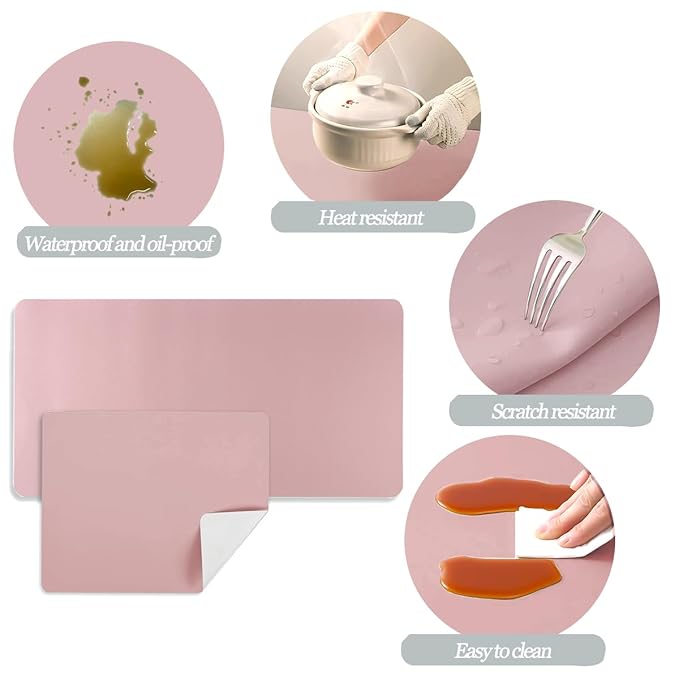 Nail Art Table Mat,2 PCS Nude Pink Fordable Soft Microfiber PU Leather Nail Mats, Nail Arm Rest Pad for Acrylic Nails,Manicure Pads Desk Mat for Nail Tech Must Haves Salon Home Nail Supplies