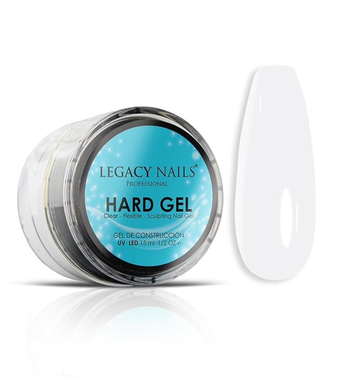 Legacy Nails Hard Builder Gel - Sculpt And Build Nail Extensions - Improve Damaged or Weak Nails - Lightweight, Strong and Long-wear - Professional Quality (Clear)
