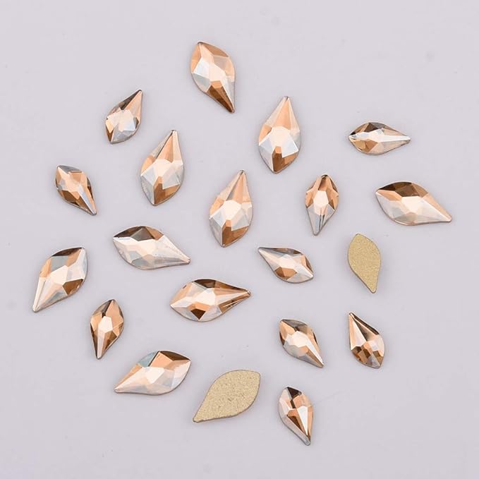 153pcs 3D Nail Diamonds Crystal Golden Shadow Flat Back Gem Stones for Nail Art Decoration + 960pcs Mix Loose Round Rhinestones Set Supply