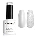 RARJSM Pearl Gel Nail Polish, Silver Glitter Drawing GelPolish Soak Off UV Shimmer Mermaid Nail Gel for Salon Home DIY Manicure Use