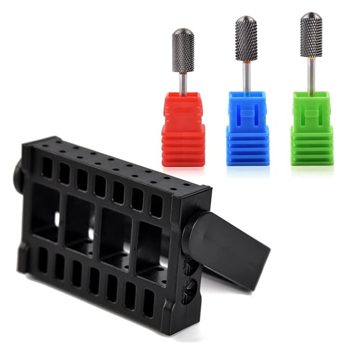 3 pcs Round Head Alloy Nail Drill Bits Manicure Drilling with 1 pcs Nail Drill Bit Storage Box For Electric Nail Drill Manicure Machine Nail Gel Polish Removal Nail Accessories Tool (Set)