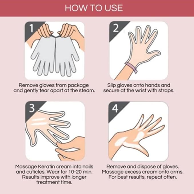 Bodipure Premium Hand Mask Keratin Gloves, Moisturizing Gloves for Dry Hands & Nail-Strengthening & Cuticle Softening, Spa Experience at Home, No Harm Chemical & For All Skin Types 1 Pair