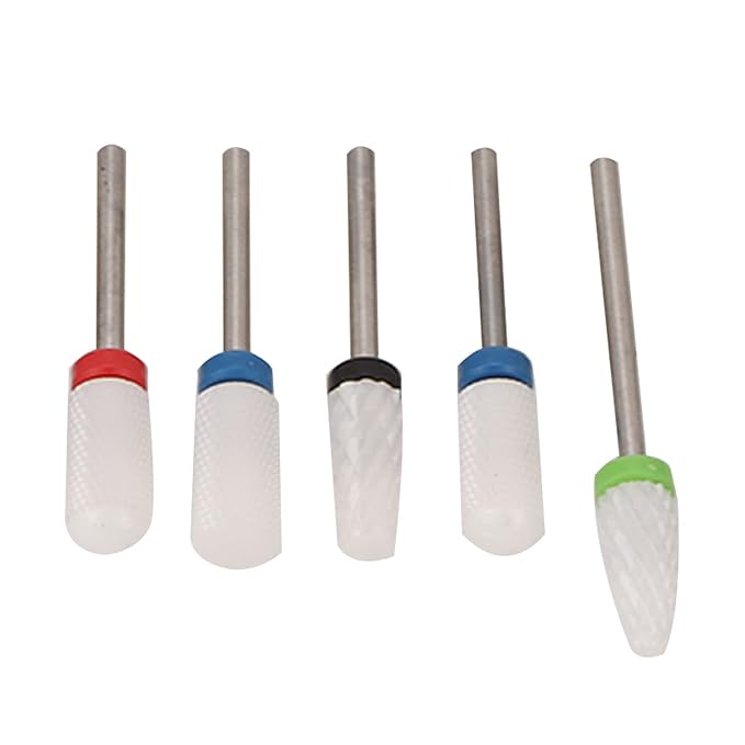 Nail Drill Bits, Ceramic Manicure Pedicure Bits, Manicure Dustproof Nail Grinding Head Set for Manicure Pedicure, Home Salon