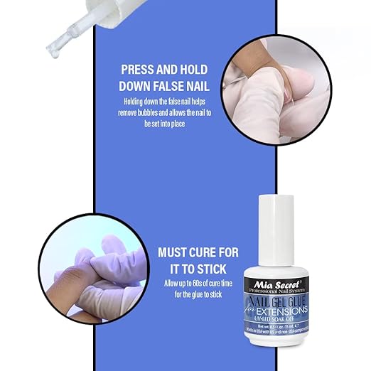 MIA SECRET 0.5Floz NAIL GEL GLUE FOR EXTENSIONS UV-LED SOAK OFF