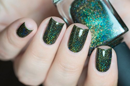 ILNP Ski Lodge - Deep Mossy Green Holographic Nail Polish