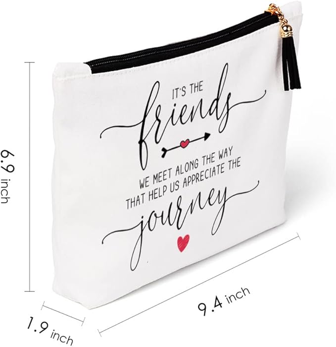 Bestie Gifts for Women, Sister Gifts from Sister, Friendship Gifts for Women Friends, Best Friend for Women, Birthday Christmas Gifts for Soul Sister It s The Friends Journey Makeup Bag