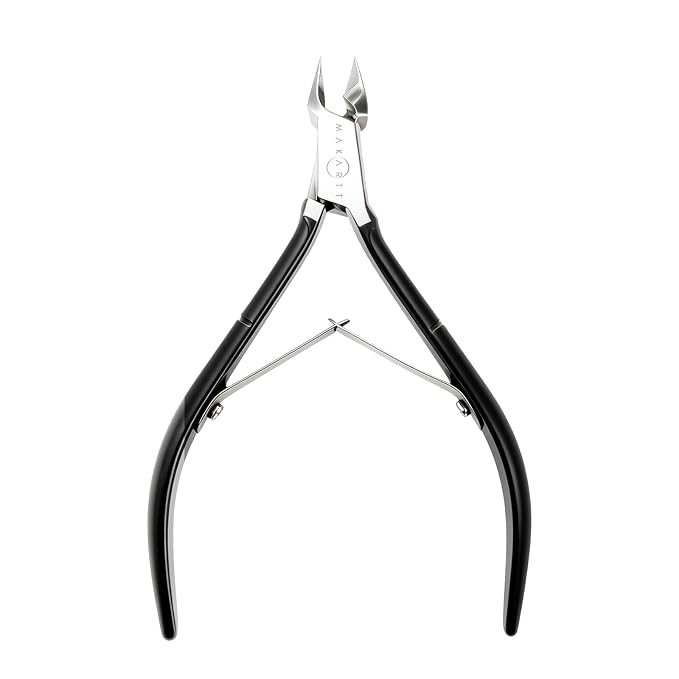 Makartt Cuticle Nipper - 7mm Full Jaw Stainless Steel Cuticle Trimmer, Double Spring Precision Cuticle Cutter, Ergonomic Portable Manicure Tool for Home & Salon Nail Prep and Care (1PC Black)