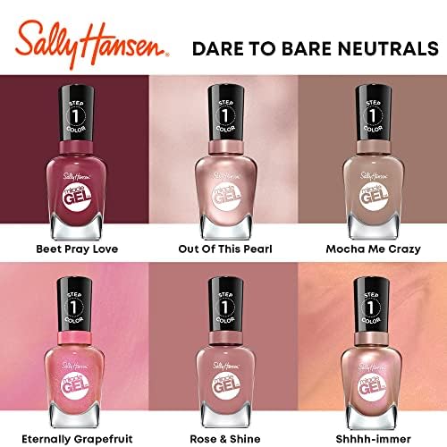 Sally Hansen Miracle Gel Salon Quality Nail Polish | Gel-Like Formula, Two-Step System, No UV Light Needed, Long Lasting | Semi-opaque | 494 Love Me Lilac | Dusty Lilac Nail Polish