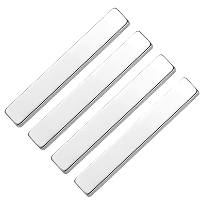 lasenersm 4 Pieces Nail Magnet Stick Double-head Nail Magnetic Sticks Nail Art Magnet Sticks Rectangle Cat Eye Nail Magnet Cat Eye Magnet Stick 3D Magnetic Cat Eye Gel Nail Polish(Silver, L)
