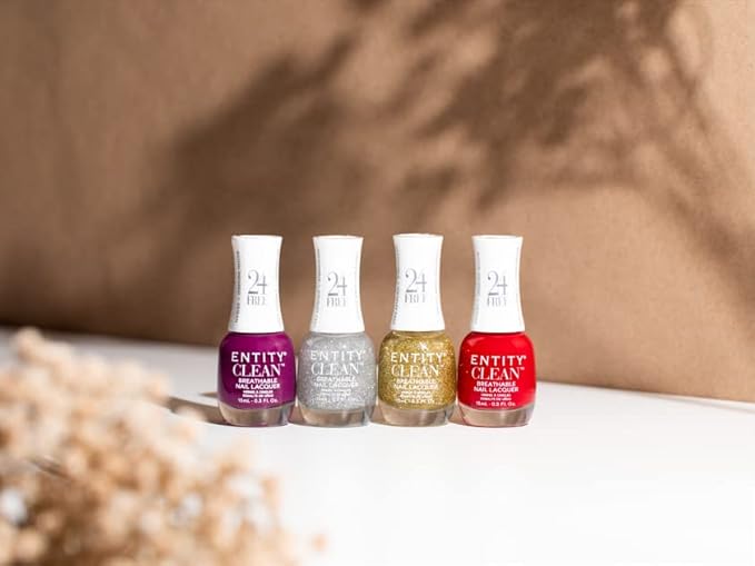 Entity Clean Holiday Nail Value Packs (Holiday Party) 24-Free Vegan Nail Polish Set that is Halal, Cruelty-Free, and Biotin Enriched