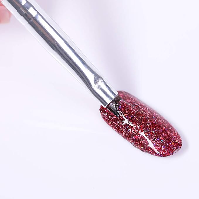 WOKOTO 1 Pcs Rose Gold Acrylic Nail Brush For Manicure Nail Art Painting Detail Brushes, Professional Nail Art Brush Set For Acrylic Application Polish UV Gel Builder Set Brush Tool