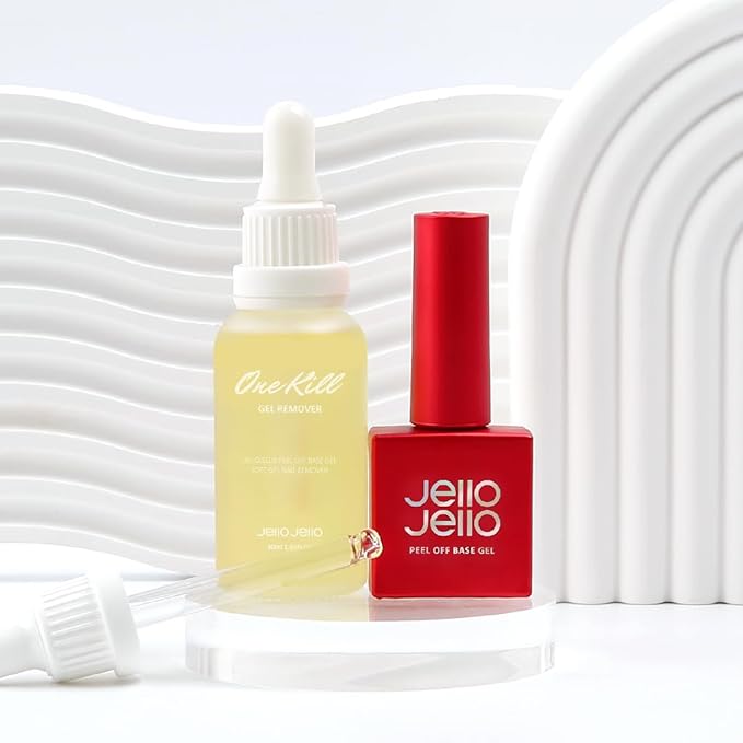 Peel-Off Base Gel (10ml) + One Kill Gel Remover (30ml) Set Peelable Nail Base, Easy Removal, Self Nail, UV/LED Cure