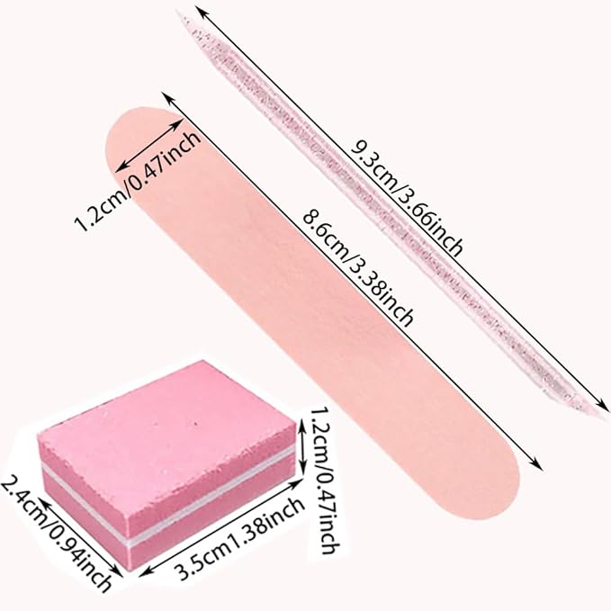 100 Set Press On Nail Tool Kit, Including 100pcs Mini Nail Buffer, 100pcs Nail File, 100pcs Nail Stick, 100pcs OPP Bag, Disposable Manicure Kit for Nail Salon Home