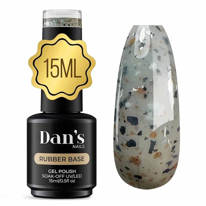 Dan's Nails Rubber Base Gel Polish Coat (Gray Gala)