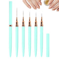 Metallic Nail Art Pens, 2026 New Liner Brushes Set, 5PCS Black Color Nail Tools For Long Lines, Fine Drawing, Liner Brush UV Gel Polish Painting Nail Design Sizes 6/9/11/16/24mm (blue)
