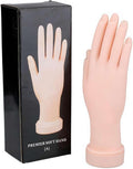 Practice Hand for Acrylic Nails, 8.97Inches Flexible Bendable Fake Hand Manicure Nail Practice Hand for Beginners, Silicone Manicure Training kit for Nail Art
