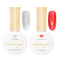 Daily Charme Charme Gel Velvet Cat Eye Magnetic Gel Nail Polish Duo Bundle Whiskers Silver + Cosmopolitan Red 15ml/bottle Soak Off UV LED Home DIY/Nail Salon Manicure
