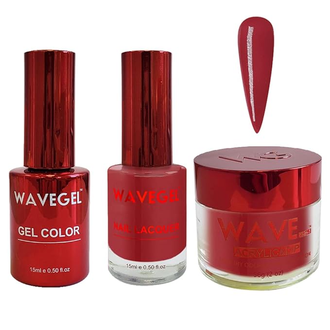WAVEGEL Soak-Off Gel, Nail Lacquer & Acrylic/Dip Powder Matching Set - Queen Collection - #061 Courtesy