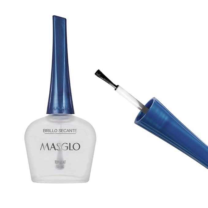 MASGLO Tradicional – Set of 4 Nail Polishes (2 Base Coat & 2 Top Coat), Up to 7 Days of Wear, Glossy Finish – (0.5 oz Each)