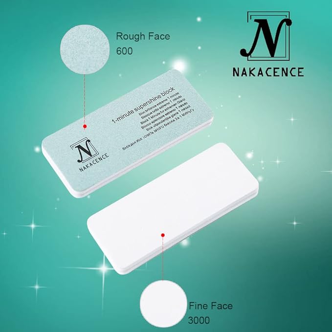 Nail Shiner Buffer with Double Sides Professional Nail Buffer Block 600/3000 Grit, Nail File and Buffer Polishing Block for Natural Nails Manicure Nail Art Tools Pack of 6pcs