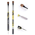 KADS Kolinsky Sable Brush 2 Way Acrylic Professional French Manicure Clean-up Brush Nail Art Brush Nail Dotting Pen (6#+10#)