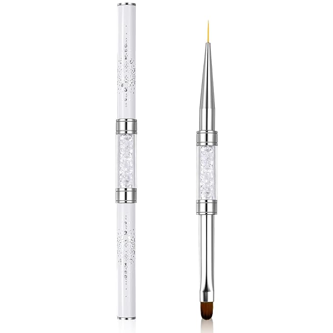 Dual Ended Builder Gel Brushes for Nails,Fine Hard Gel Brush,Professional Nail Art Design Tools for Nails Salon & DIY Use