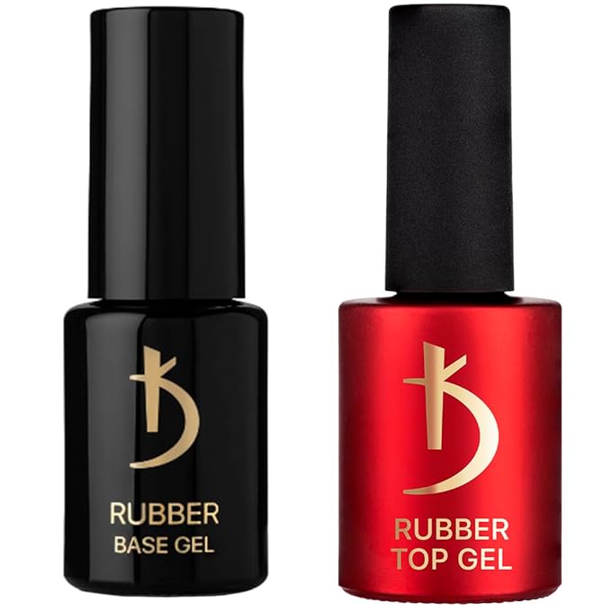 Kodi Professional Set 2in1 Rubber Base 12ml. + Rubber Top 15ml. Gel Led Nail Polish Coat Soak Off Original
