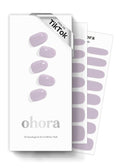 ohora Semi Cured Gel Nail Strips (N Cream Lavender) - Purple, Solid, Works with Any UV/LED Lamps, Salon-Quality, Long Lasting, Easy to Apply & Remove - Includes 2 Prep Pads, Nail File & Wooden Stick