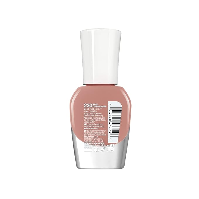 Sally Hansen Good Kind Pure Vegan - Pink Cardamom Nail Polish Women 0.33 oz (Pack of 2)